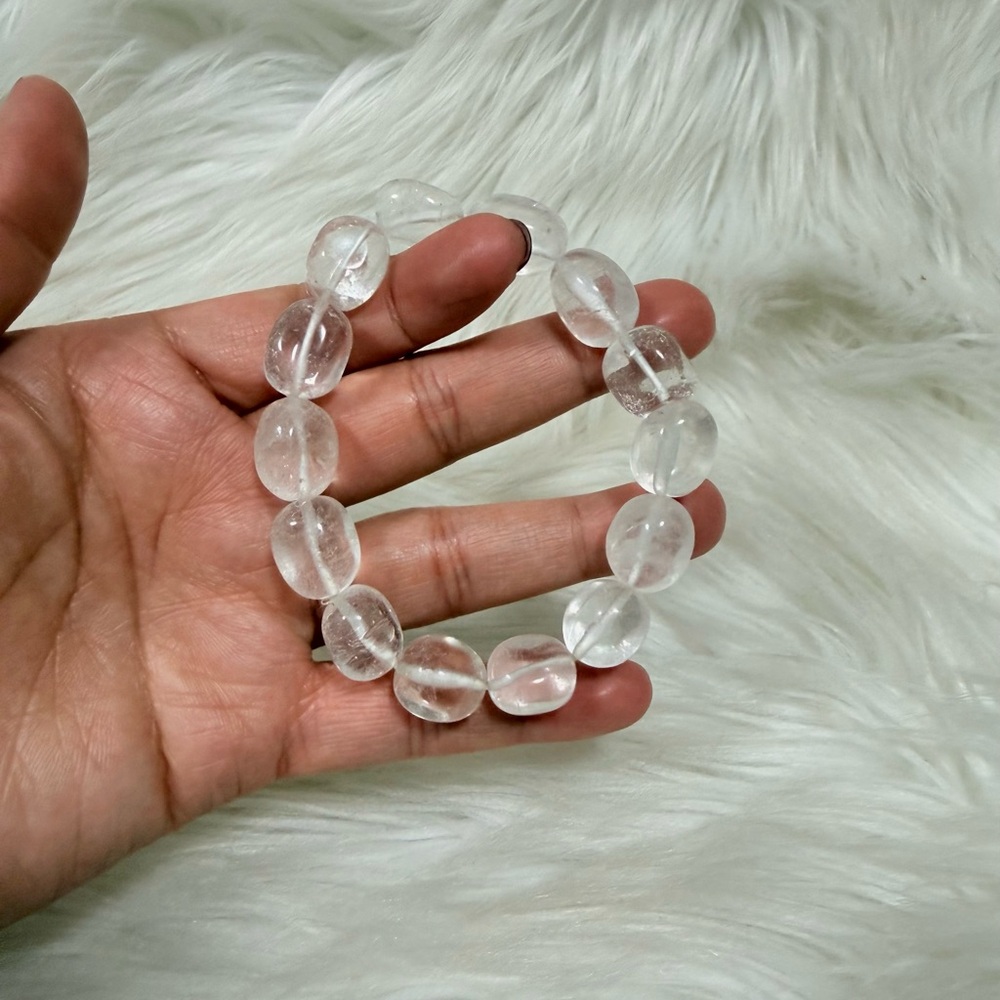 Genuine Clear Quartz Bracelet 18-19cm
